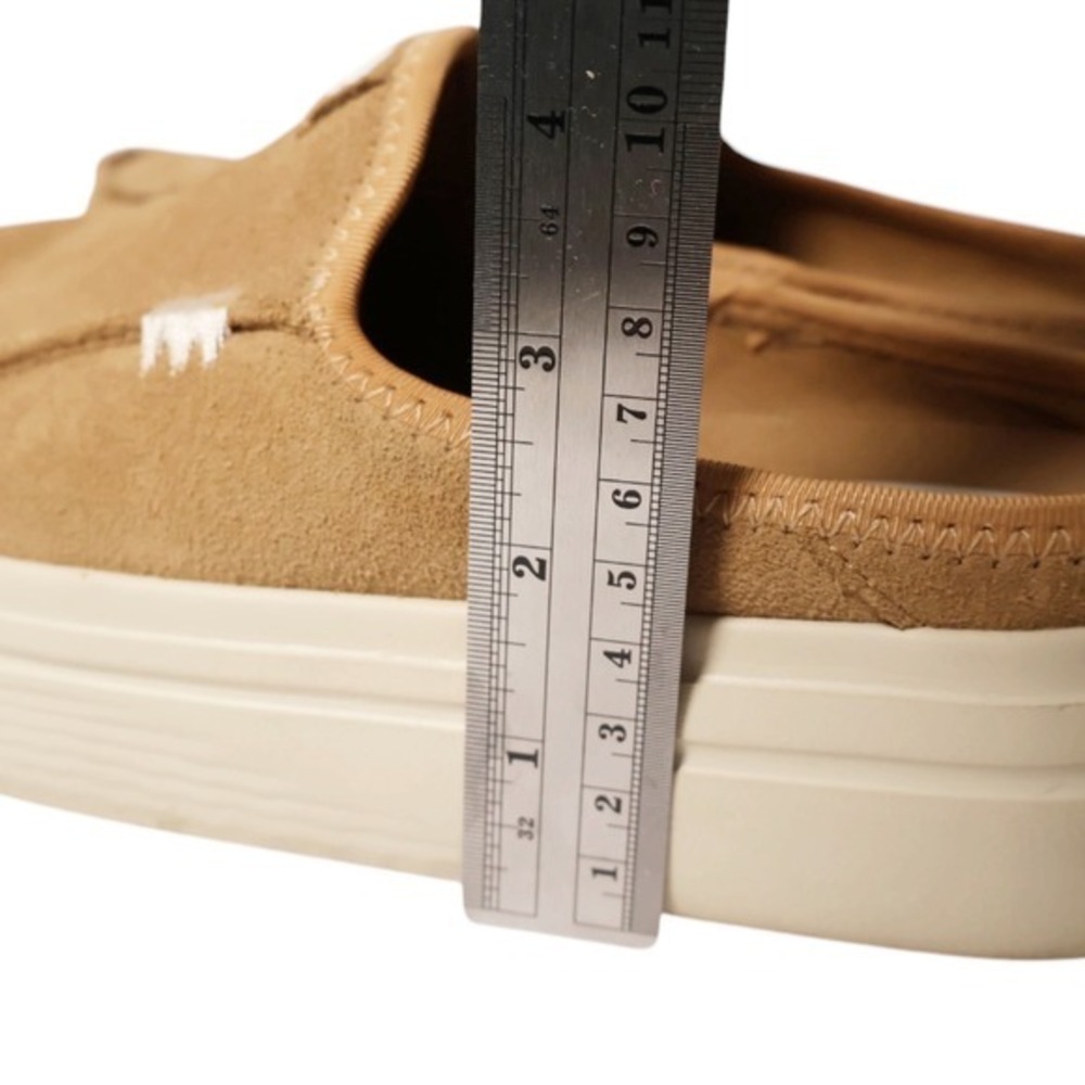 HEY DUDE Austin Lift Classic Tan Suede Platform Mule Slip On Clogs Size 7 - Picture 12 of 13